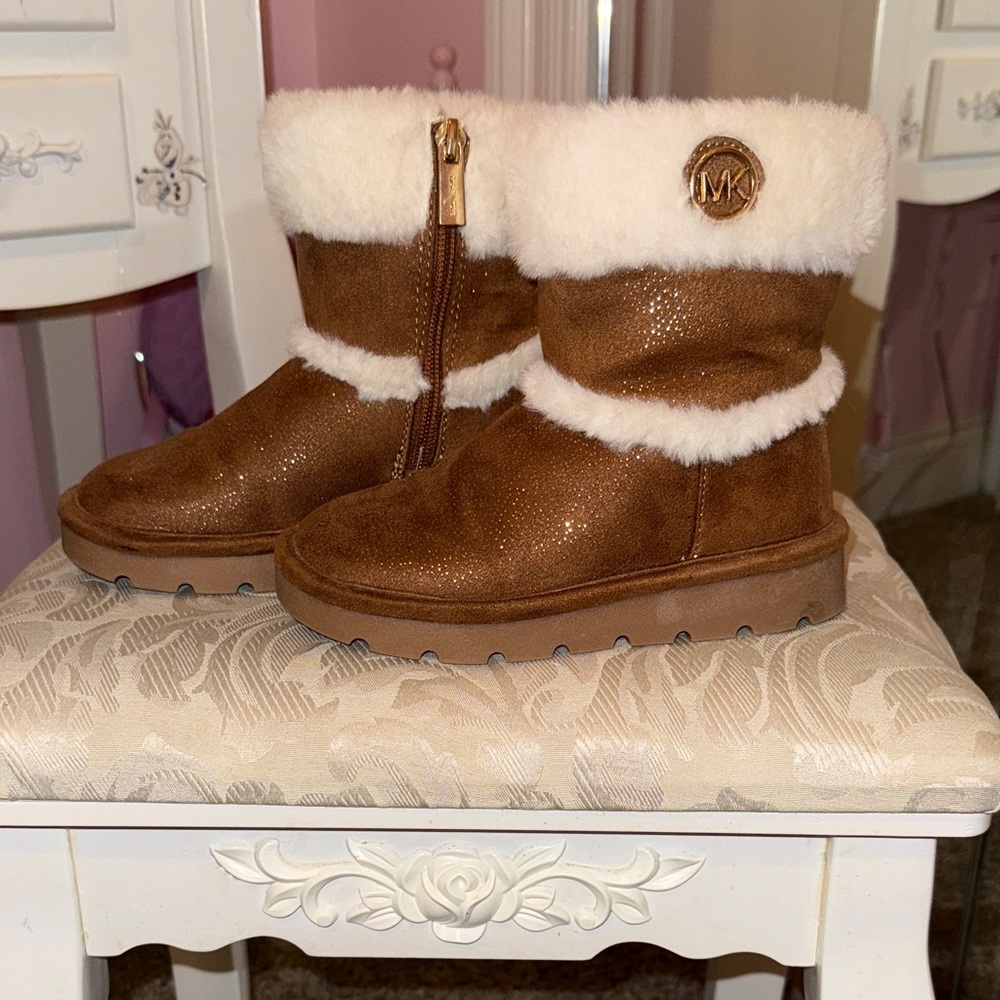 Michael Kors Brown and White Kids Boots
